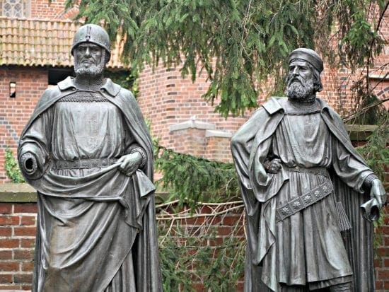 A couple of Teutonic knights, you can see them when you visit Malbork Castle in Poland