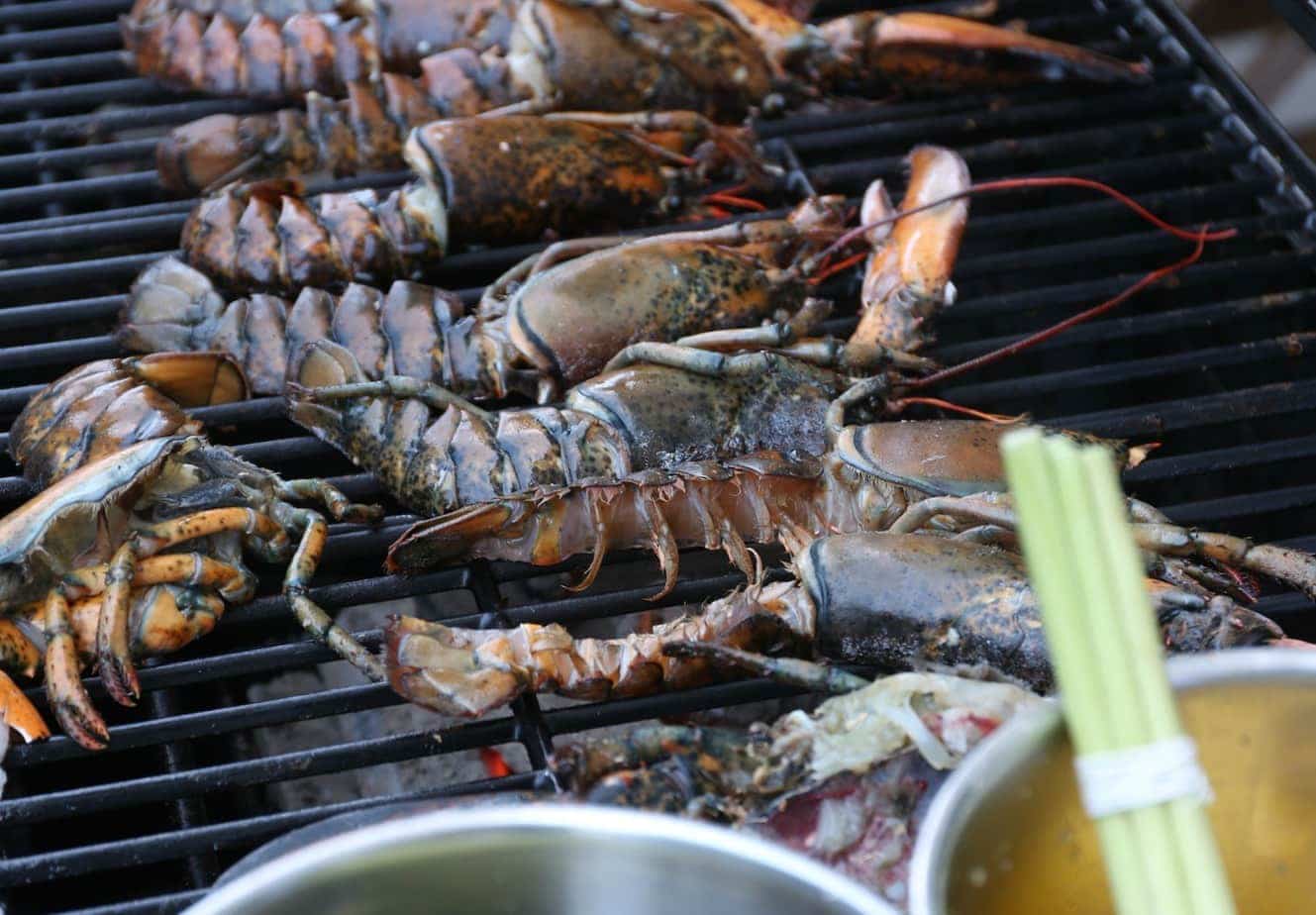 lobster on the grill for a great barbecue in Beijing
