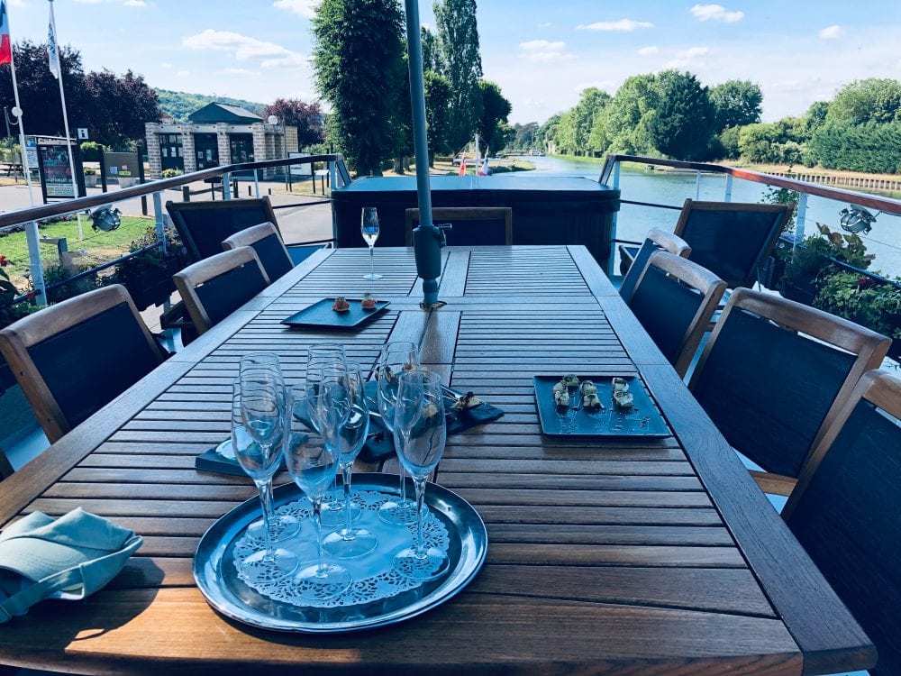 Outdoor casual on on luxury French barge cruise with European Waterways