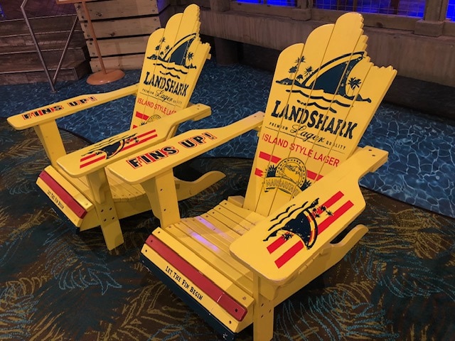 Landshark chairs at River Spirit/Margaritaville in Tulsa, Oklahoma